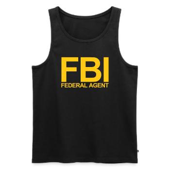 FBI Federal Agent Halloween Kost�m Federal Agent - Männer Premium Bio Tank Top - Schwarz - Vorne - Michal (187cm)