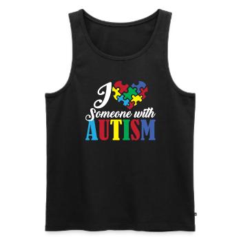 Ich liebe jemanden mit Autismus -Herz -Autismus -B - Männer Premium Bio Tank Top - Schwarz - Vorne - Michal (187cm)