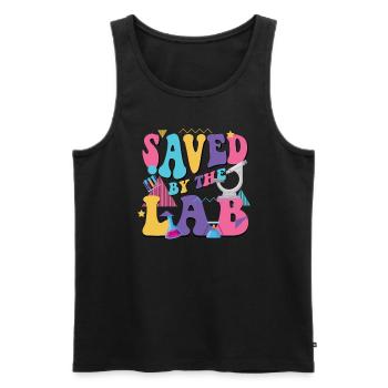 Gespeichert durch die Labor -Retro Lab Tech Lab We - Männer Premium Bio Tank Top - Schwarz - Vorne - Michal (187cm)