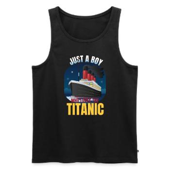 Nur ein Junge, der Titanic Funny Boys Titanic lieb - Männer Premium Bio Tank Top - Schwarz - Vorne - AI Model Male 178 light (178cm)