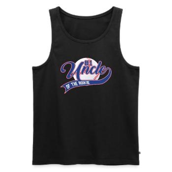 Onkel des Rookie 1. Geburtstags Baseballfamilie - Männer Premium Bio Tank Top - Schwarz - Vorne - Michal (187cm)