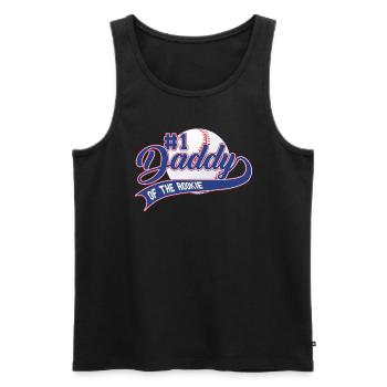 Papa des Rookie 1. Geburtstags Baseballfamilie - Männer Premium Bio Tank Top - Schwarz - Vorne - Michal (187cm)