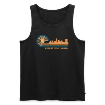 Halten Sie es seltsam Austin Texas Skyline Retro A - Männer Premium Bio Tank Top - Schwarz - Vorne - AI Model Male 178 light (178cm)