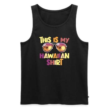 Dies ist mein hawaiianisches Hemd Aloha Luau Hawai - Männer Premium Bio Tank Top - Schwarz - Vorne - Michal (187cm)