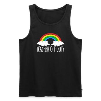 Lehrer au�erhalb des Dienstes Rainbow Letzter Schu - Männer Premium Bio Tank Top - Schwarz - Vorne - Michal (187cm)
