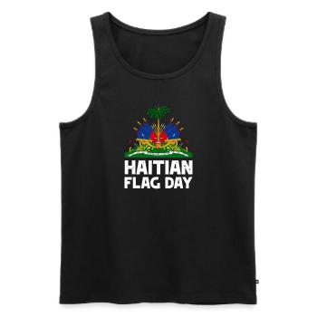 Happy Haitian Flag Day Haiti Flagge Proud Haiti Fl - Männer Premium Bio Tank Top - Schwarz - Vorne - Michal (187cm)