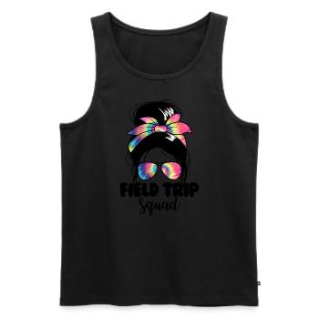 Messy Bun Woman Exkursion Trip Squad LehrerschuleF - Männer Premium Bio Tank Top - Schwarz - Vorne - Michal (187cm)