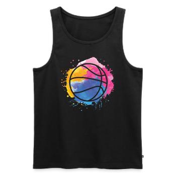 Graffiti Basketball Kunst Basketball Liebes Basket - Männer Premium Bio Tank Top - Schwarz - Vorne - Michal (187cm)