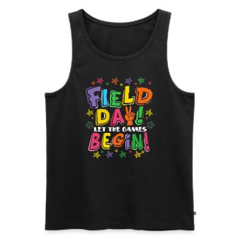 Field Day lassen die Spiele die �ler Kinderlehr - Männer Premium Bio Tank Top - Schwarz - Vorne - Michal (187cm)