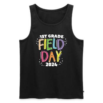 1. Klasse Field Day 2024 Schullehrer f�r Kinder - Männer Premium Bio Tank Top - Schwarz - Vorne - Michal (187cm)