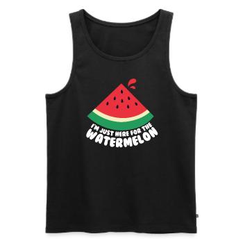 Ich bin nur hier f�r die Wassermelone Love Waterme - Männer Premium Bio Tank Top - Schwarz - Vorne - Michal (187cm)