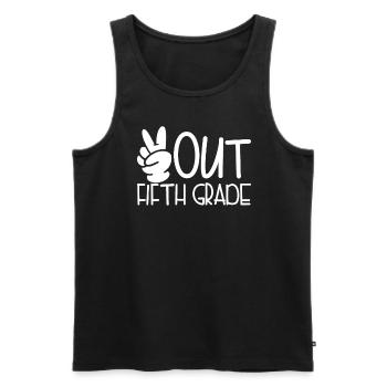 Frieden aus der f�nften Klasse Graduation FriedenH - Männer Premium Bio Tank Top - Schwarz - Vorne - Michal (187cm)