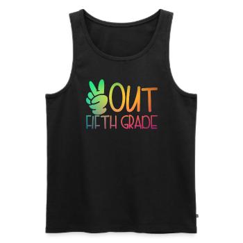 Frieden aus der f�nften Klasse Graduation FriedenH - Männer Premium Bio Tank Top - Schwarz - Vorne - Michal (187cm)