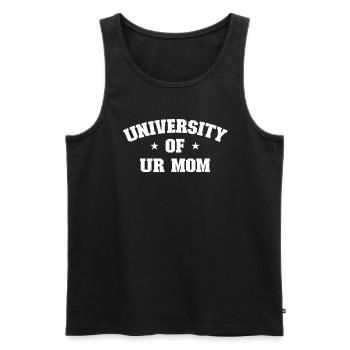 Universit�t ur Mutter - Männer Premium Bio Tank Top - Schwarz - Vorne - AI Model Male 178 light (178cm)