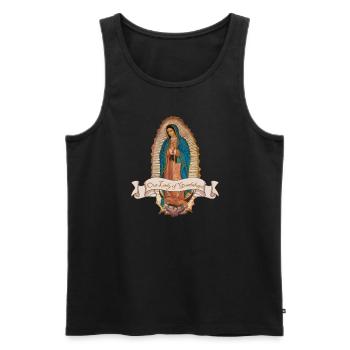 Lady Jungfrau von Guadalupe Virgen de Guadalupe - Männer Premium Bio Tank Top - Schwarz - Vorne - AI Model Male 178 light (178cm)