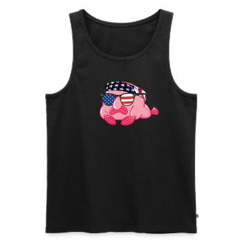 Blobfish USA Flag Love Blobfish 4. Juli Blobfish - Männer Premium Bio Tank Top - Schwarz - Vorne - AI Model Male 178 light (178cm)