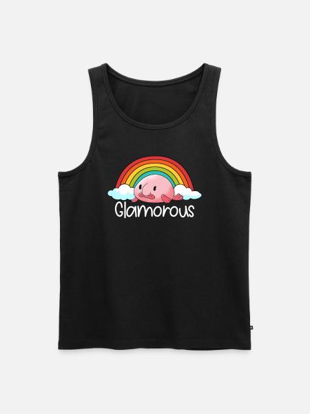 Blobfish Glamorous Rainbow Blobfish - Männer Premium Bio Tank Top - Schwarz