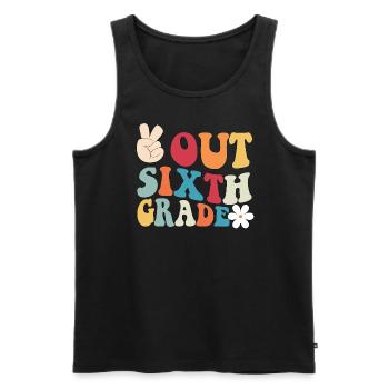 Frieden aus der sechsten Klasse Graduation Frieden - Männer Premium Bio Tank Top - Schwarz - Vorne - AI Model Male 178 light (178cm)