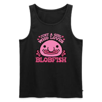 Nur ein Mädchen, das Blobfish Women's Blobfish lie - Männer Premium Bio Tank Top - Schwarz - Vorne - AI Model Male 178 light (178cm)