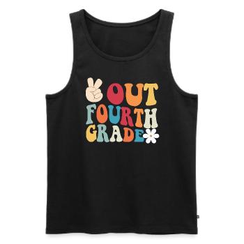 Frieden aus der vierten Klasse Graduation Frieden - Männer Premium Bio Tank Top - Schwarz - Vorne - Michal (187cm)