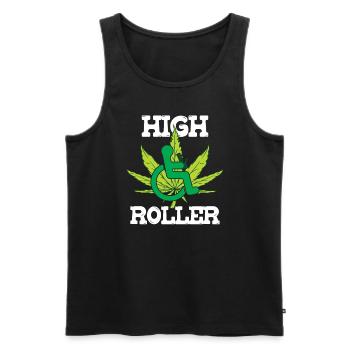Hochrollen Marihuana Raucher Handicap Stoner Unkra - Männer Premium Bio Tank Top - Schwarz - Vorne - Michal (187cm)
