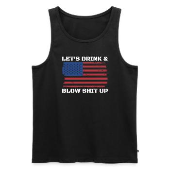 Lass uns trinken und Schei�e in das Feuerwerk am 4 - Männer Premium Bio Tank Top - Schwarz - Vorne - Michal (187cm)