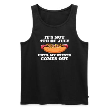 Es ist nicht 4. Juli, bis mein Weiner herauskommt - Männer Premium Bio Tank Top - Schwarz - Vorne - Michal (187cm)