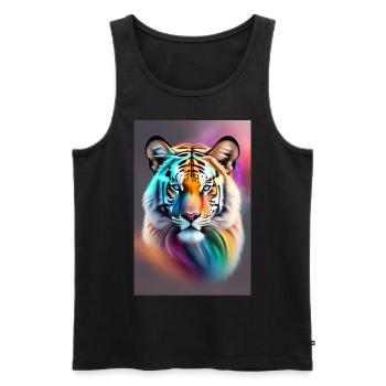 tete de tigre - Débardeur bio Premium Homme - noir - Devant - Michal (187cm)