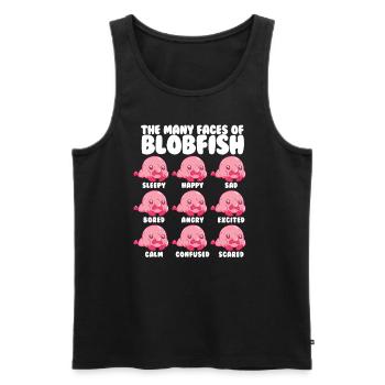 Die vielen Gesichter von Blobfish Love Blobfish lu - Männer Premium Bio Tank Top - Schwarz - Vorne - AI Model Male 178 light (178cm)