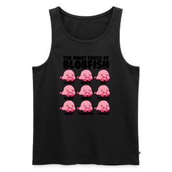 Die vielen Gesichter von Blobfish Love Blobfish lu - Männer Premium Bio Tank Top - Schwarz - Vorne - AI Model Male 178 light (178cm)