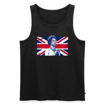 Elizabeth Britische Flagge England K�nigin von Eng - Männer Premium Bio Tank Top - Schwarz - Vorne - Michal (187cm)