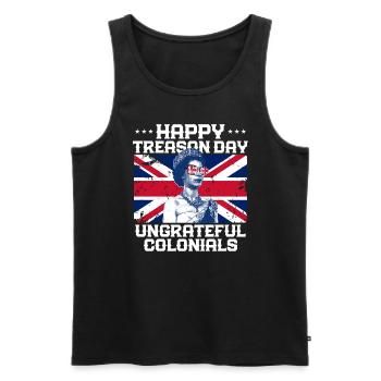 Happy Treason Day undankeful Colonials Elizabethko - Männer Premium Bio Tank Top - Schwarz - Vorne - Michal (187cm)