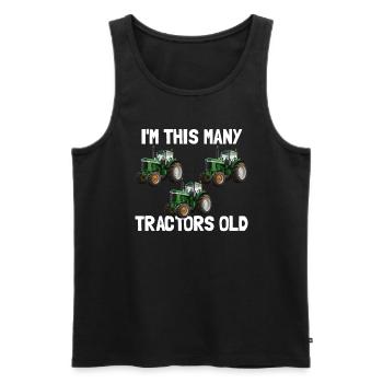 Ich bin so viele Traktoren alte 3 Jahre alte Gebur - Männer Premium Bio Tank Top - Schwarz - Vorne - AI Model Male 178 light (178cm)