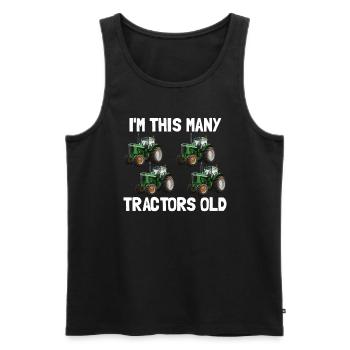 Ich bin so viele Traktoren alte 4 Jahre alte Gebur - Männer Premium Bio Tank Top - Schwarz - Vorne - AI Model Male 178 light (178cm)