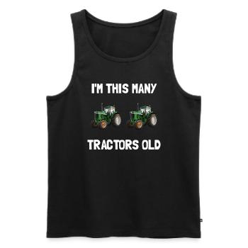 Ich bin so viele Traktoren alte 2 Jahre alte Gebur - Männer Premium Bio Tank Top - Schwarz - Vorne - AI Model Male 178 light (178cm)