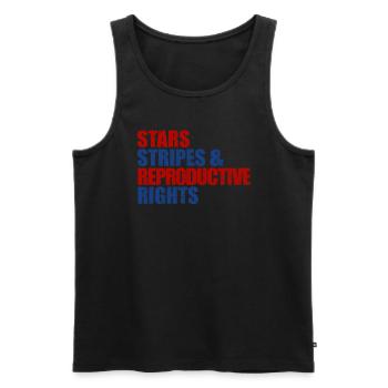 Sterne Streifen reproduktive Rechte 4. Juli - Männer Premium Bio Tank Top - Schwarz - Vorne - Michal (187cm)