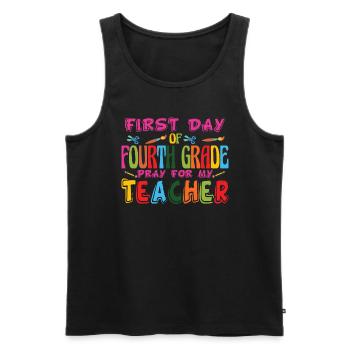 Erster Tag der vierten Klasse Gebet f�r meinen Leh - Männer Premium Bio Tank Top - Schwarz - Vorne - AI Model Male 178 light (178cm)