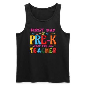 Erster Tag des Vor-K-Gebets f�r meine Lehrerschule - Männer Premium Bio Tank Top - Schwarz - Vorne - Michal (187cm)