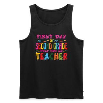 Erster Tag der zweiten Klasse Gebet f�r meinen Leh - Männer Premium Bio Tank Top - Schwarz - Vorne - AI Model Male 178 light (178cm)