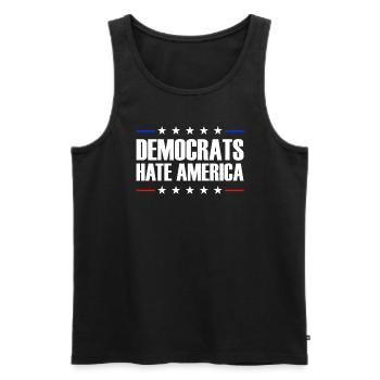 Demokraten hassen Amerika konservativer Republikan - Männer Premium Bio Tank Top - Schwarz - Vorne - AI Model Male 178 light (178cm)