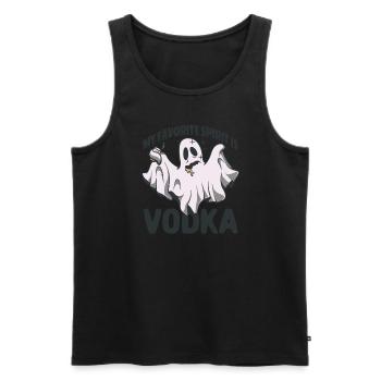 Mein Lieblingsgeist ist Wodka Halloween Wodka Ghos - Männer Premium Bio Tank Top - Schwarz - Vorne - Michal (187cm)