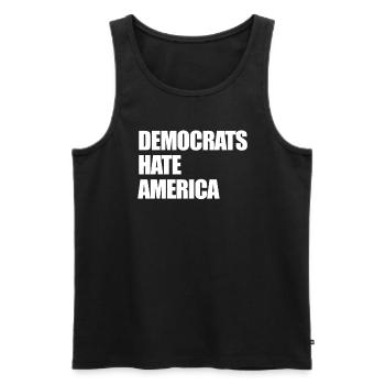 Demokraten hassen Amerika konservativer Republikan - Männer Premium Bio Tank Top - Schwarz - Vorne - AI Model Male 178 light (178cm)