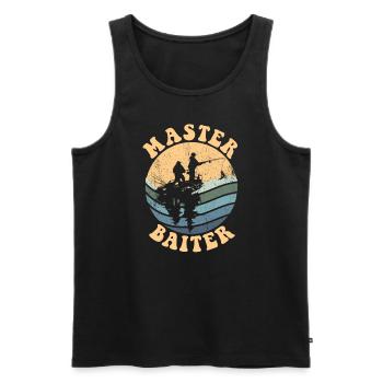 Meister K�der Retro Fisherman Herren -Meister K�de - Männer Premium Bio Tank Top - Schwarz - Vorne - Michal (187cm)
