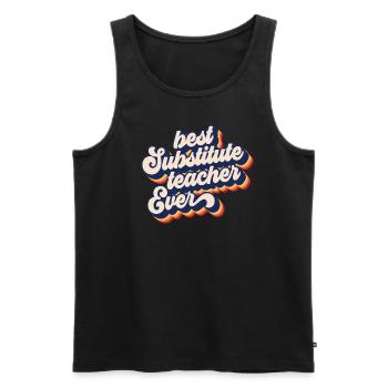 Bester Ersatzlehrer aller Zeiten Retro Sub Teacher - Männer Premium Bio Tank Top - Schwarz - Vorne - Michal (187cm)