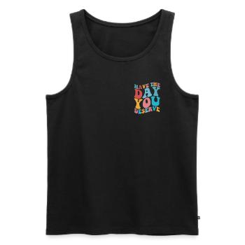 Haben Sie den Tag, an dem Sie einen Tag inspiriere - Männer Premium Bio Tank Top - Schwarz - Vorne - AI Model Male 178 light (178cm)