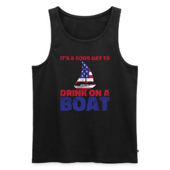 Es ist ein guter Tag, um auf einem Boot am 4. Juli - Männer Premium Bio Tank Top - Schwarz - Vorne - Michal (187cm)