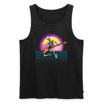 Gitarrenskelett -Gitarrist Vaporwave Rock and Roll - Männer Premium Bio Tank Top - Schwarz - Vorne - Michal (187cm)