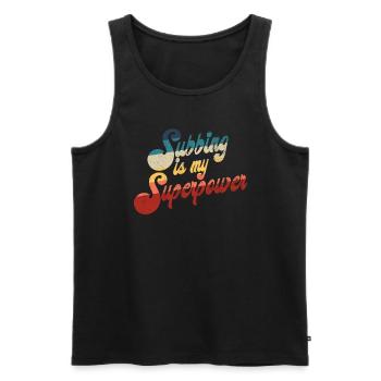 Subbing ist mein Supermacht Retro Sub -Lehrer - Männer Premium Bio Tank Top - Schwarz - Vorne - Michal (187cm)