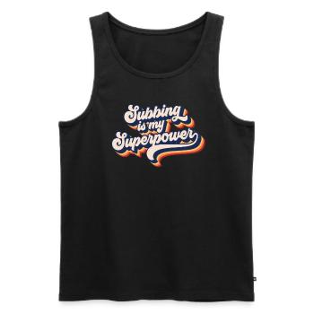 Subbing ist mein Supermacht Retro Sub -Lehrer - Männer Premium Bio Tank Top - Schwarz - Vorne - Michal (187cm)