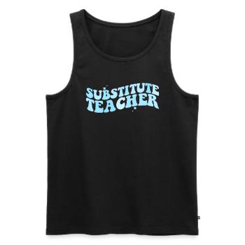 Ersatzlehrer zur�ck zum Schulsublehrer - Männer Premium Bio Tank Top - Schwarz - Vorne - Michal (187cm)